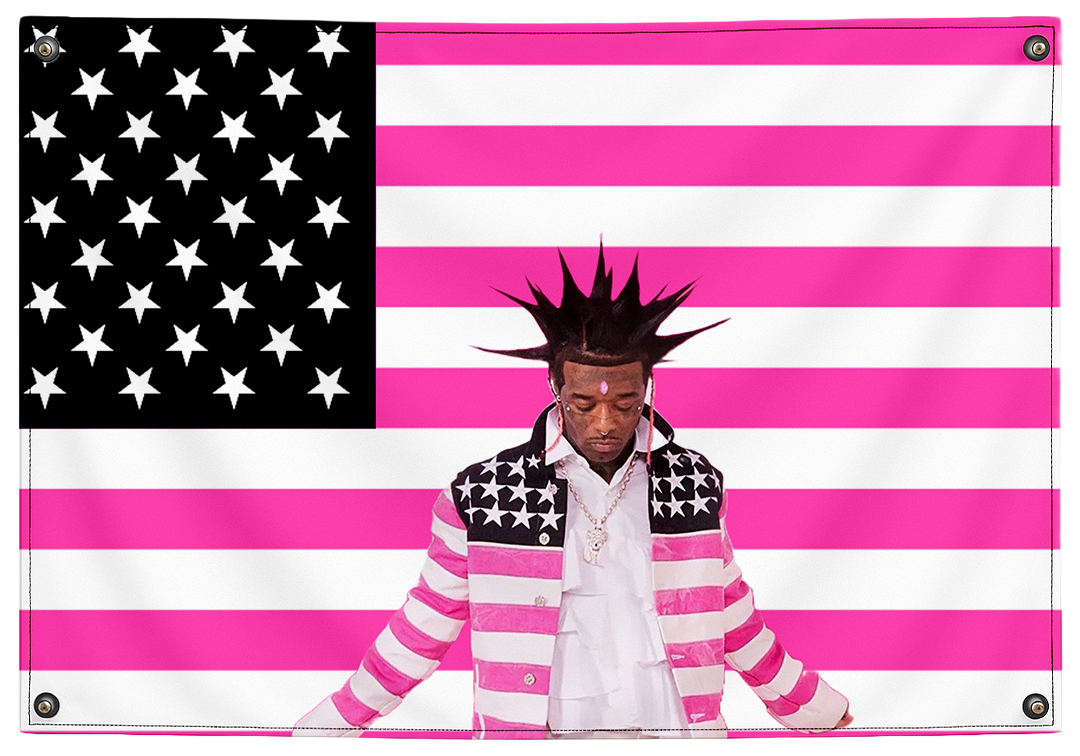 Pink Tape Lil Uzi Vert Tapestry Flag | Pink Matter