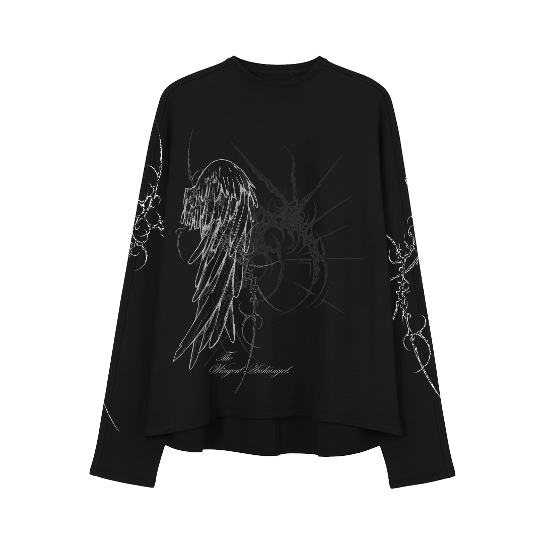 Winged Archangel Full Sleeve T-Shirt | Pink Matter