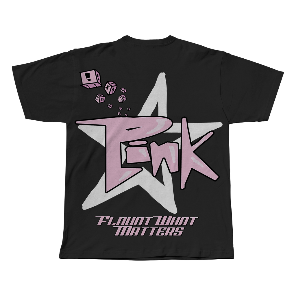 PINK-Y2K TEE Black front