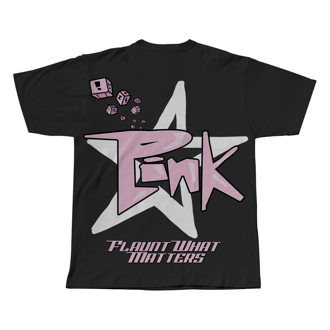 PINK-Y2K TEE Black front