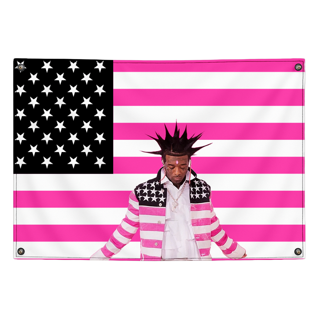 Pink Tape Lil Uzi Vert tapestry wall flag by Pink Matter