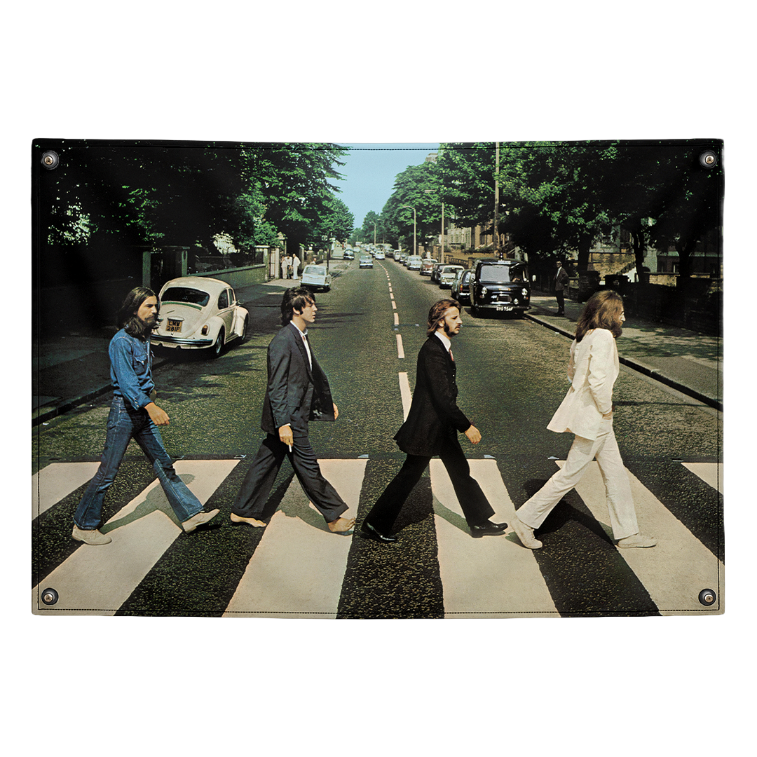 Abbey Road Beatles tapestry wall flag by Pink Matter