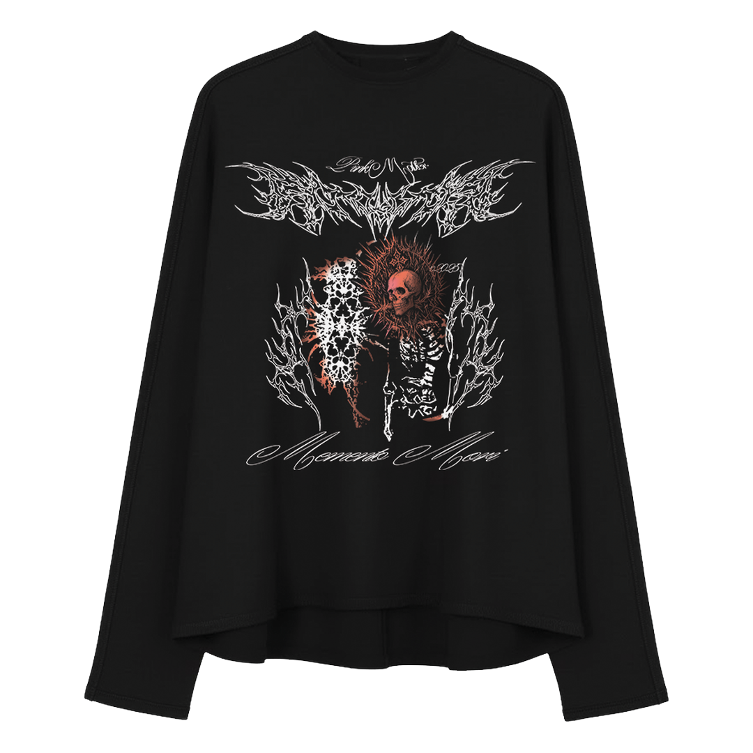 Memento Mori full sleeve streetwear tee by Pink Matter