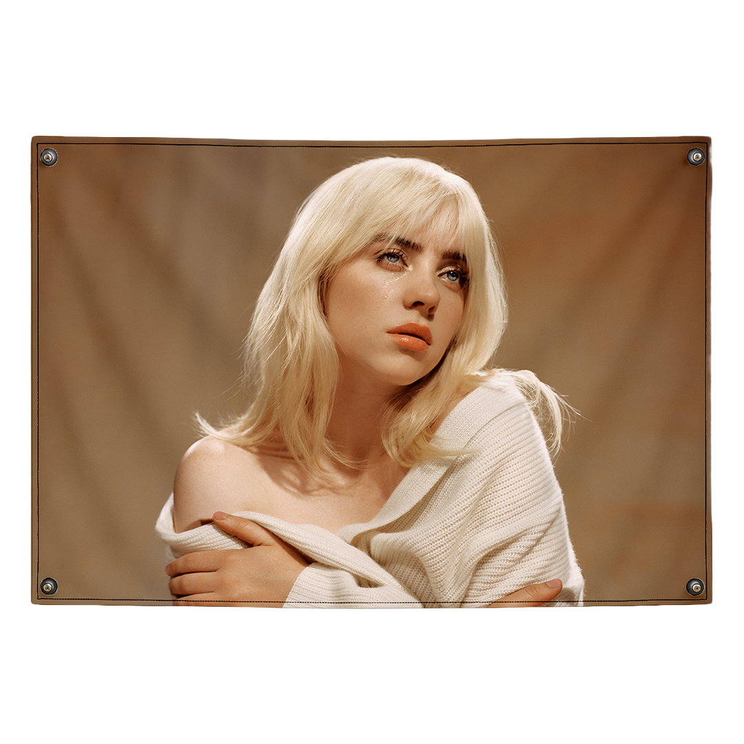 Billie Eilish tapestry wall flag by Pink Matter