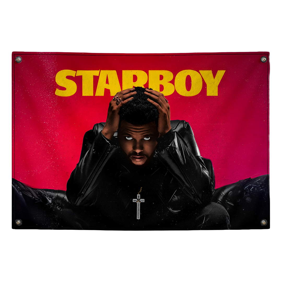 Starboy The Weeknd tapestry wall flag by Pink Matter