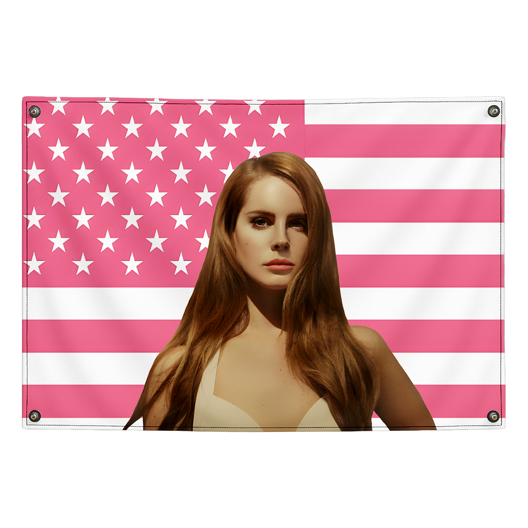 Lana Del Rey American tapestry wall flag by Pink Matter