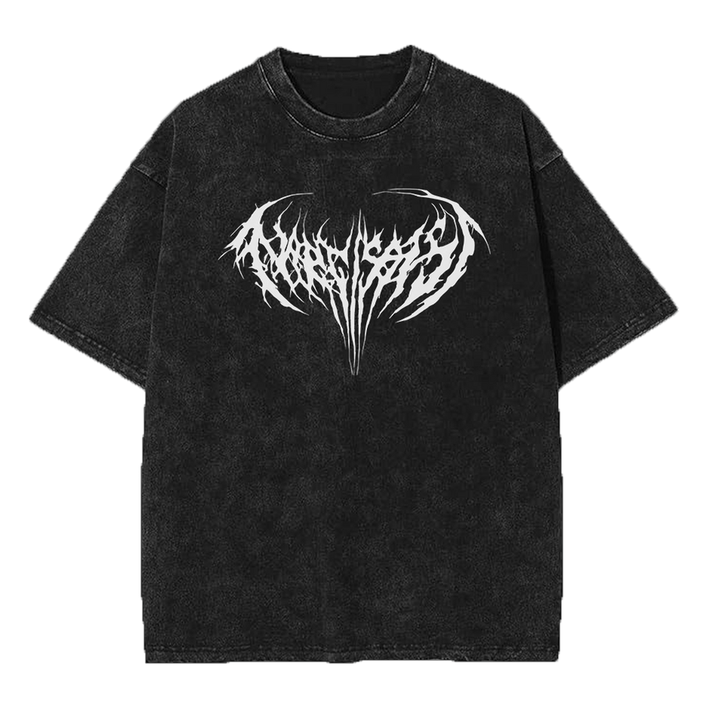Narcissist acid washed vintage oversized streetwear tee front view by Pink Matter
