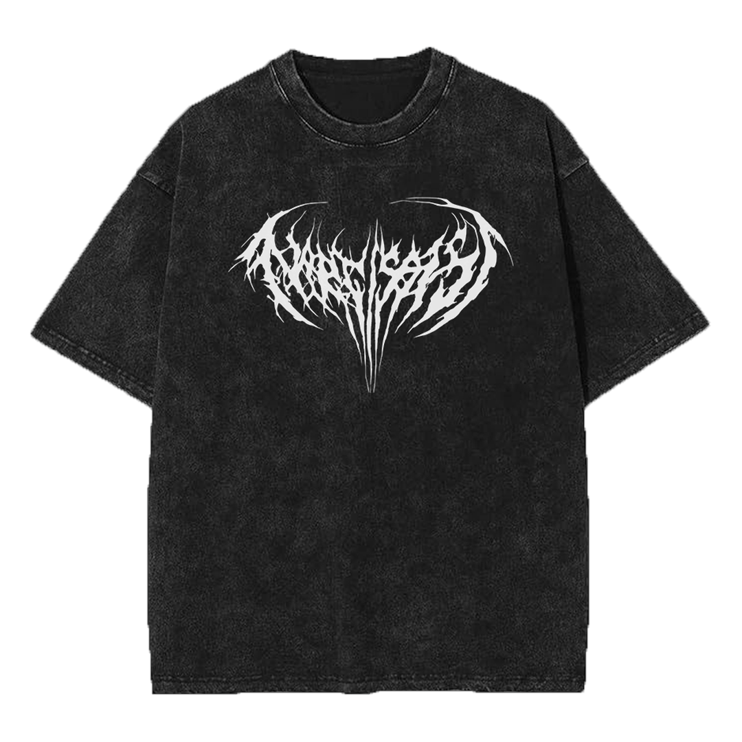 Narcissist acid washed vintage oversized streetwear tee front view by Pink Matter