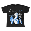 Rodeo Travis Scott black oversized streetwear tee back view by Pink Matter