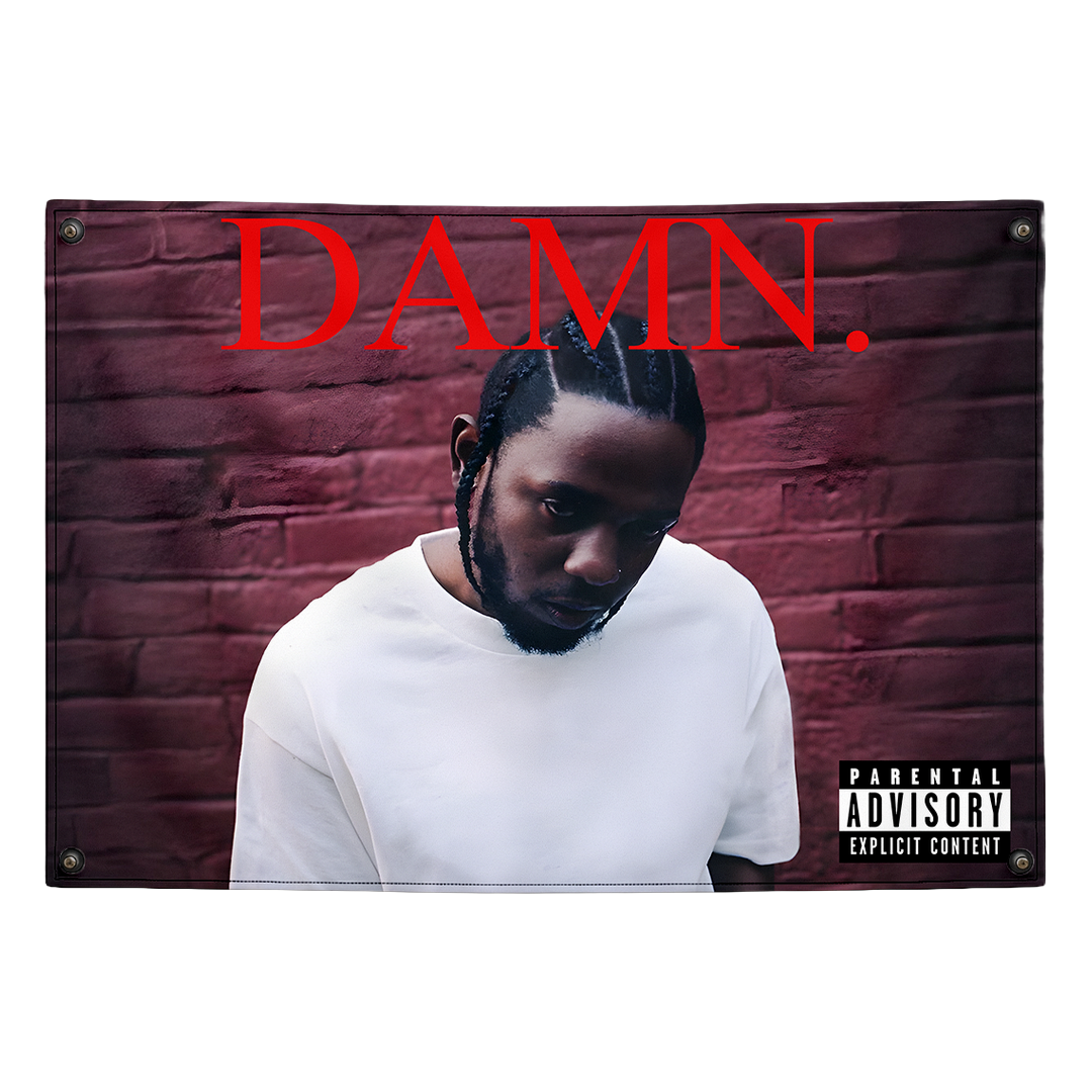 DAMN Kendrick Lamar tapestry wall flag by Pink Matter