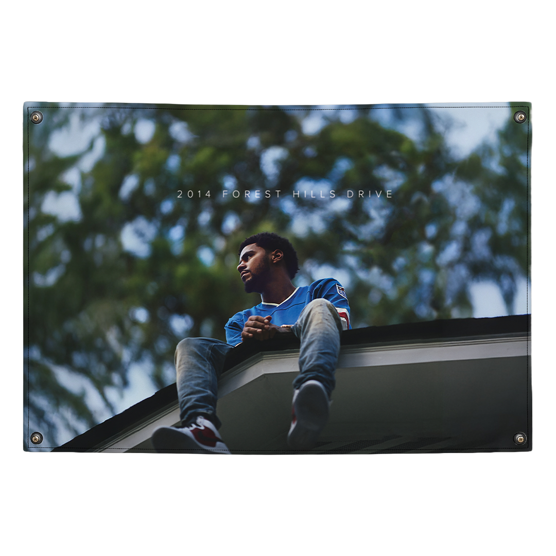 J Cole tapestry wall flag by Pink Matter