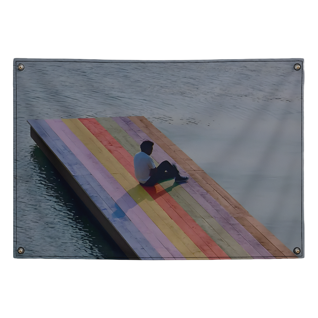 The Melodic Blue Baby Keem tapestry wall flag by Pink Matter