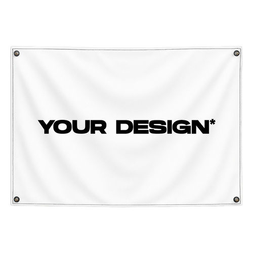 Custom wall flag horizontal orientation mockup by Pink Matter