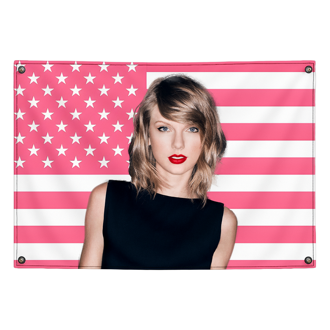 Taylor Swift tapestry wall flag by Pink Matter