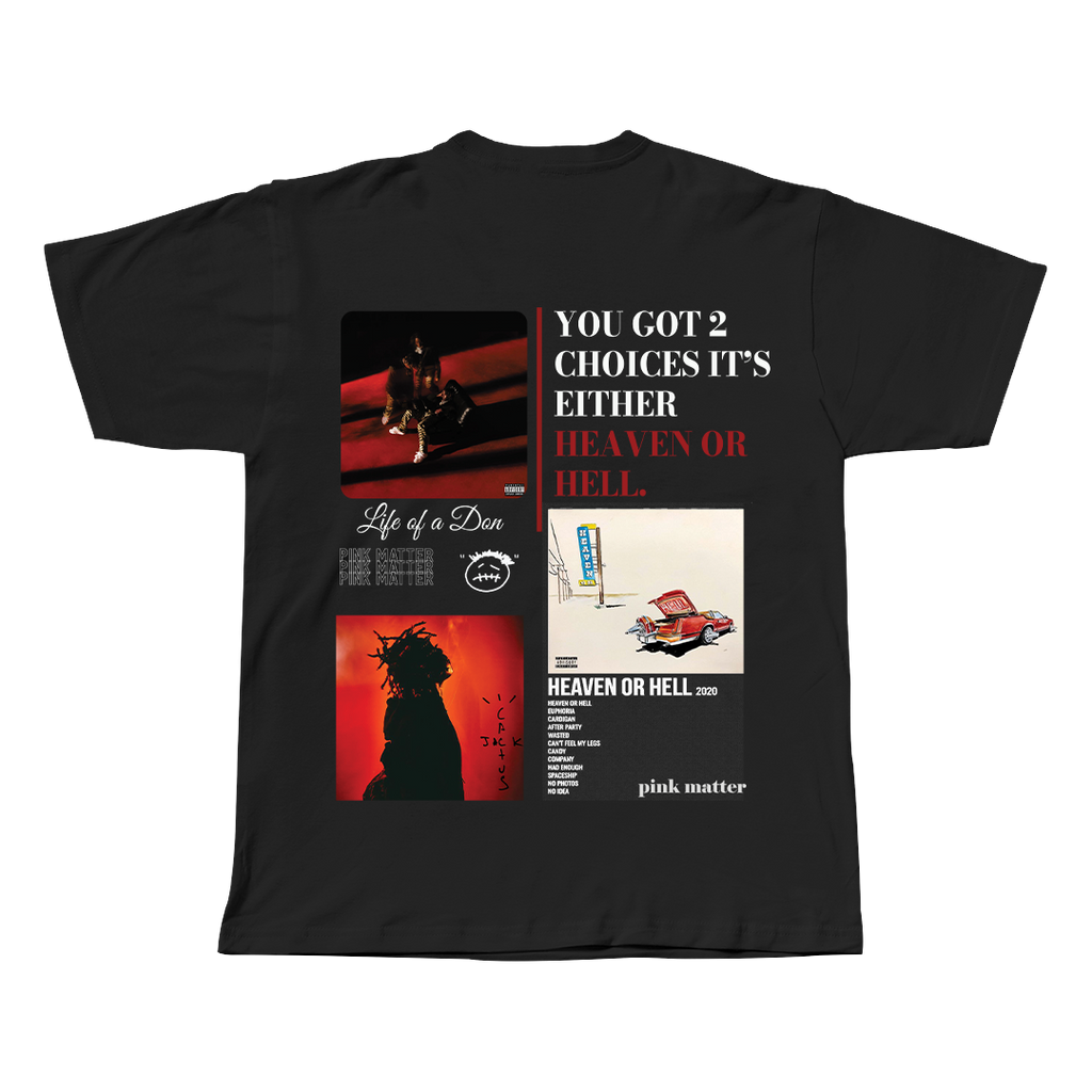 Don Toliver black oversized streetwear tee back view by Pink Matter