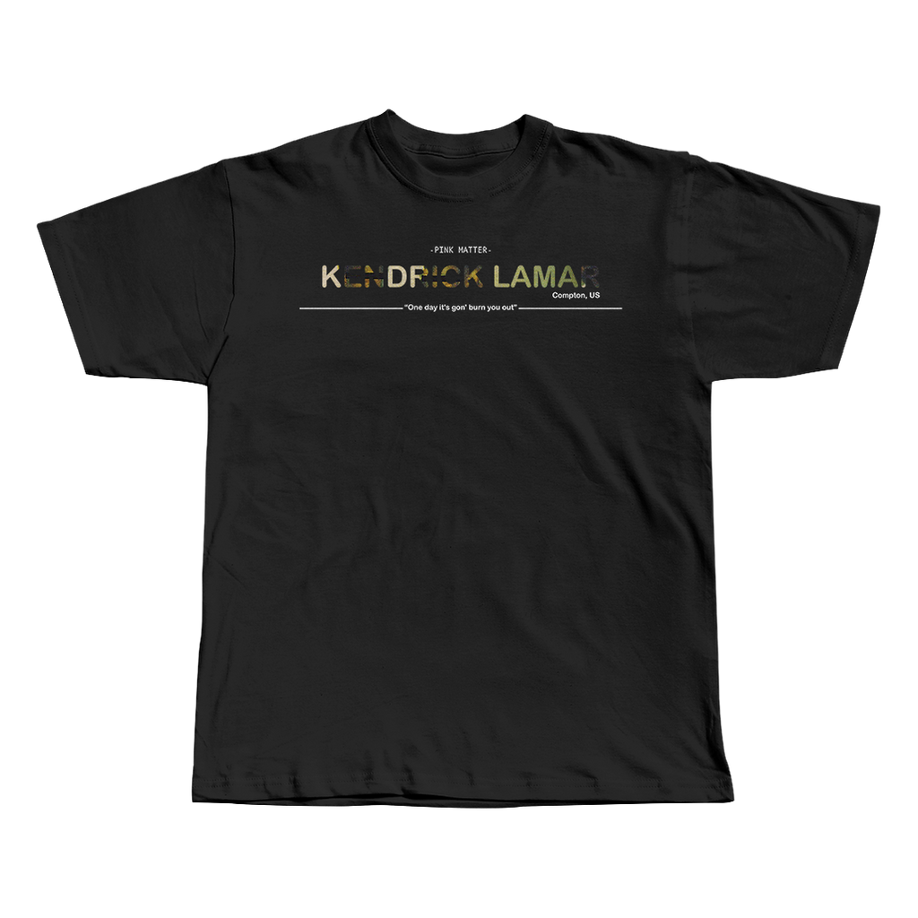 Kendrick Lamar black oversized streetwear tee front view by Pink Matter