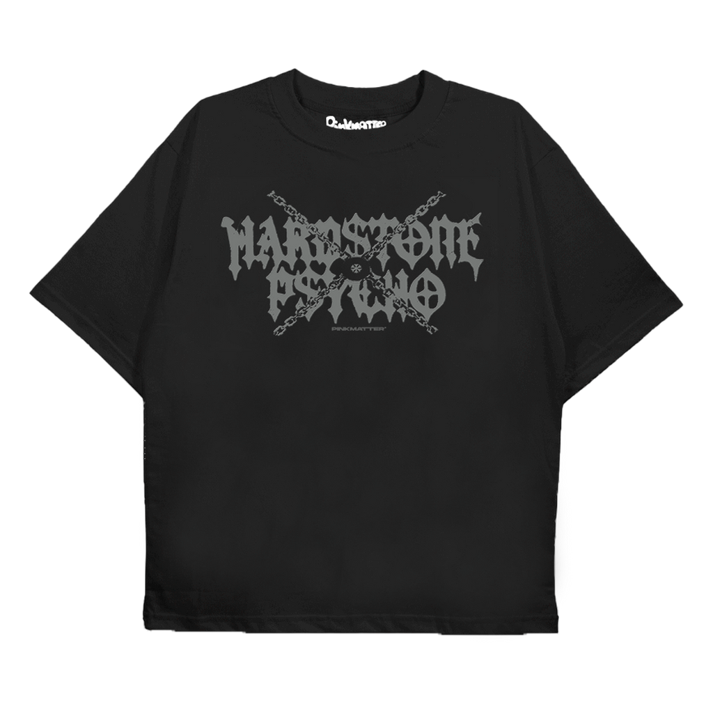 Hardstone Psycho Don Toliver black oversized streetwear tee front view by Pink Matter