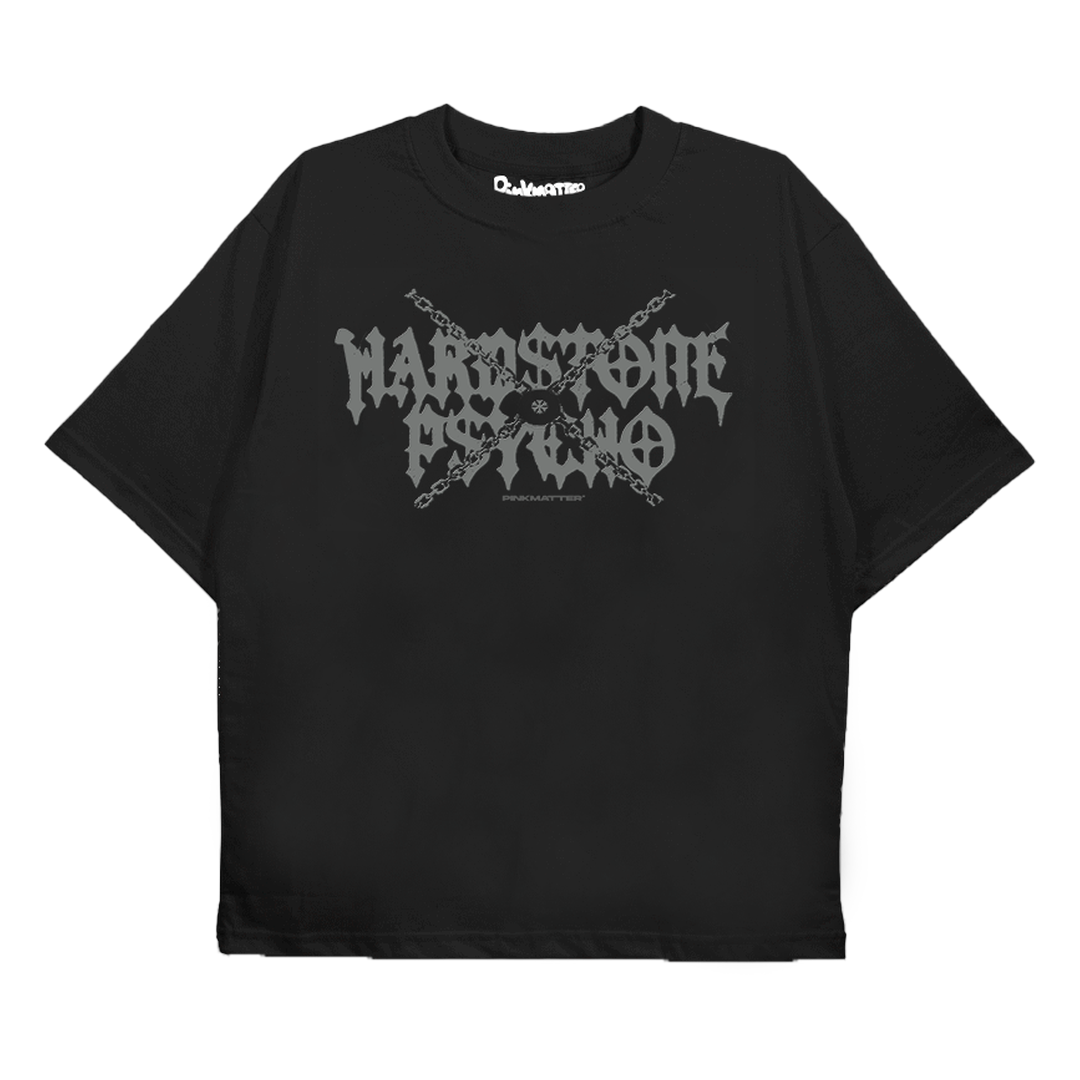 Hardstone Psycho Don Toliver black oversized streetwear tee front view by Pink Matter