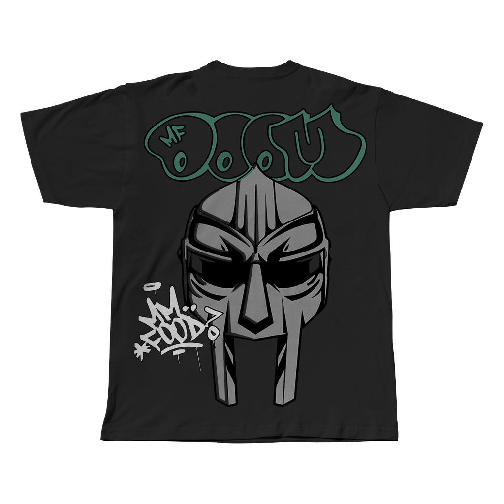 MF DOOM black oversized streetwear tee back view by Pink Matter