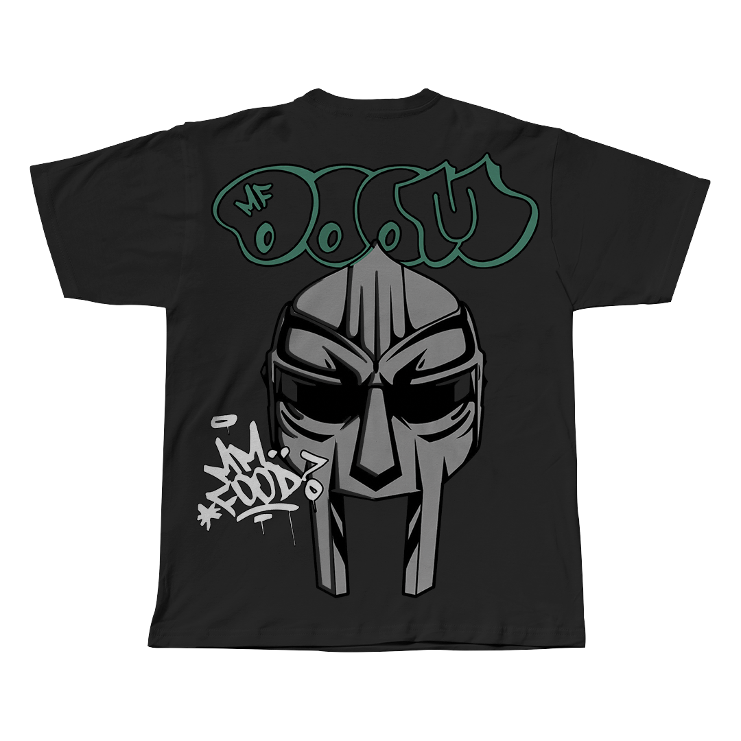 MF DOOM black oversized streetwear tee back view by Pink Matter