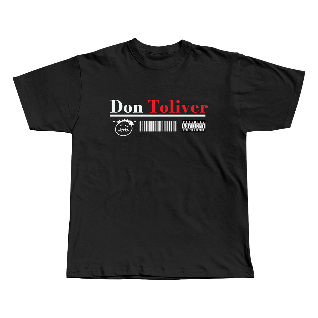 Don Toliver black oversized streetwear tee front view by Pink Matter