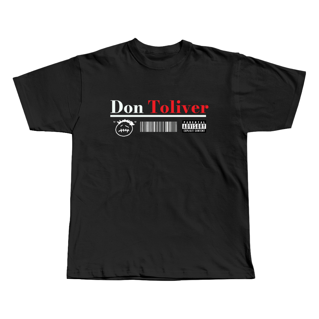 Don Toliver black oversized streetwear tee front view by Pink Matter