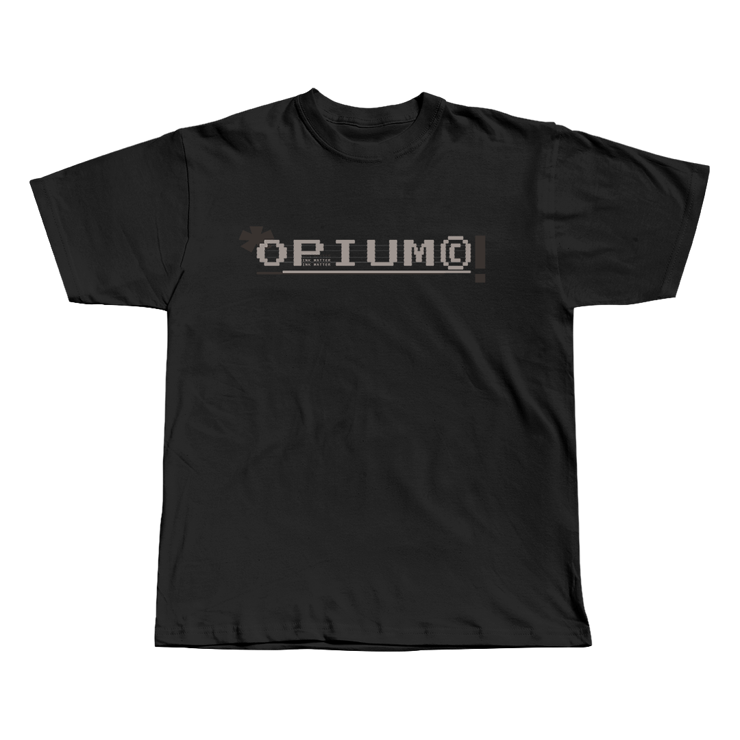 Opium oversized streetwear tee front view by Pink Matter