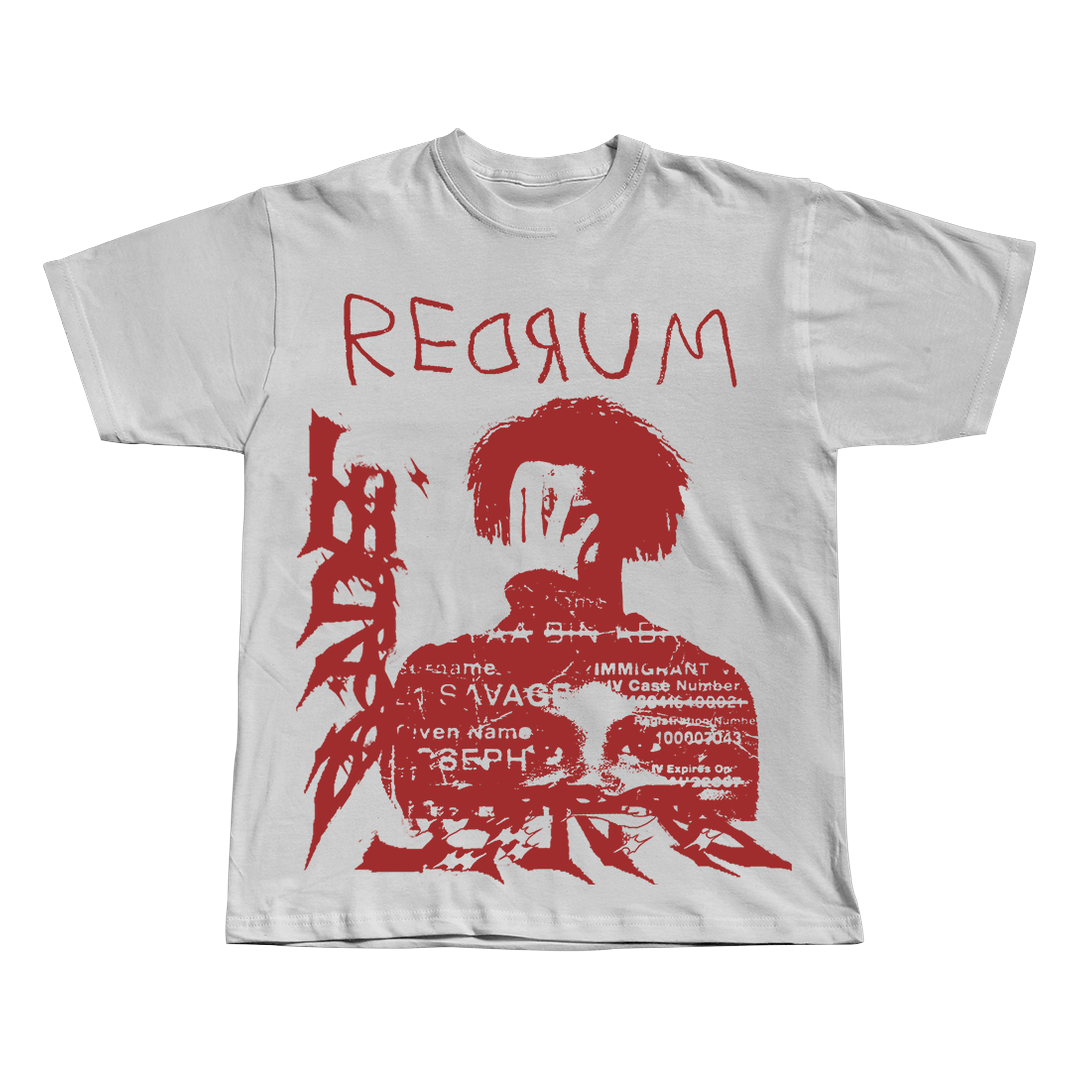 Redrum 21 Savage white oversized streetwear tee by Pink Matter