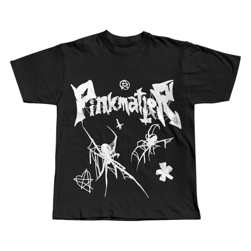 Pink Matter Spider black oversized streetwear tee back view by Pink Matter