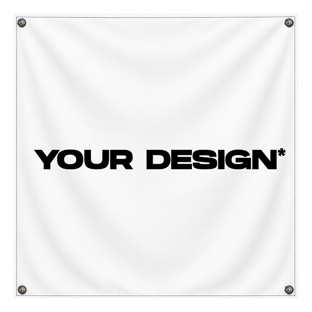 Custom wall flag design upload mockup by Pink Matter