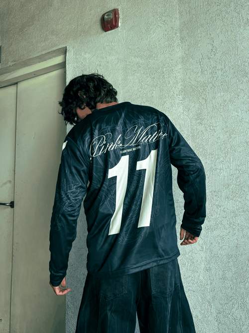 Black Sigilion sporty jersey detail by Pink Matter
