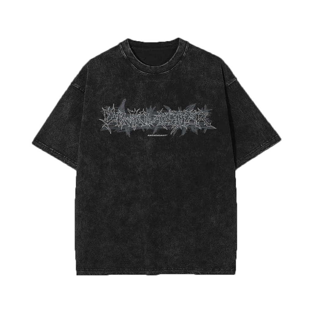Ascendant acid washed vintage oversized streetwear tee front view by Pink Matter