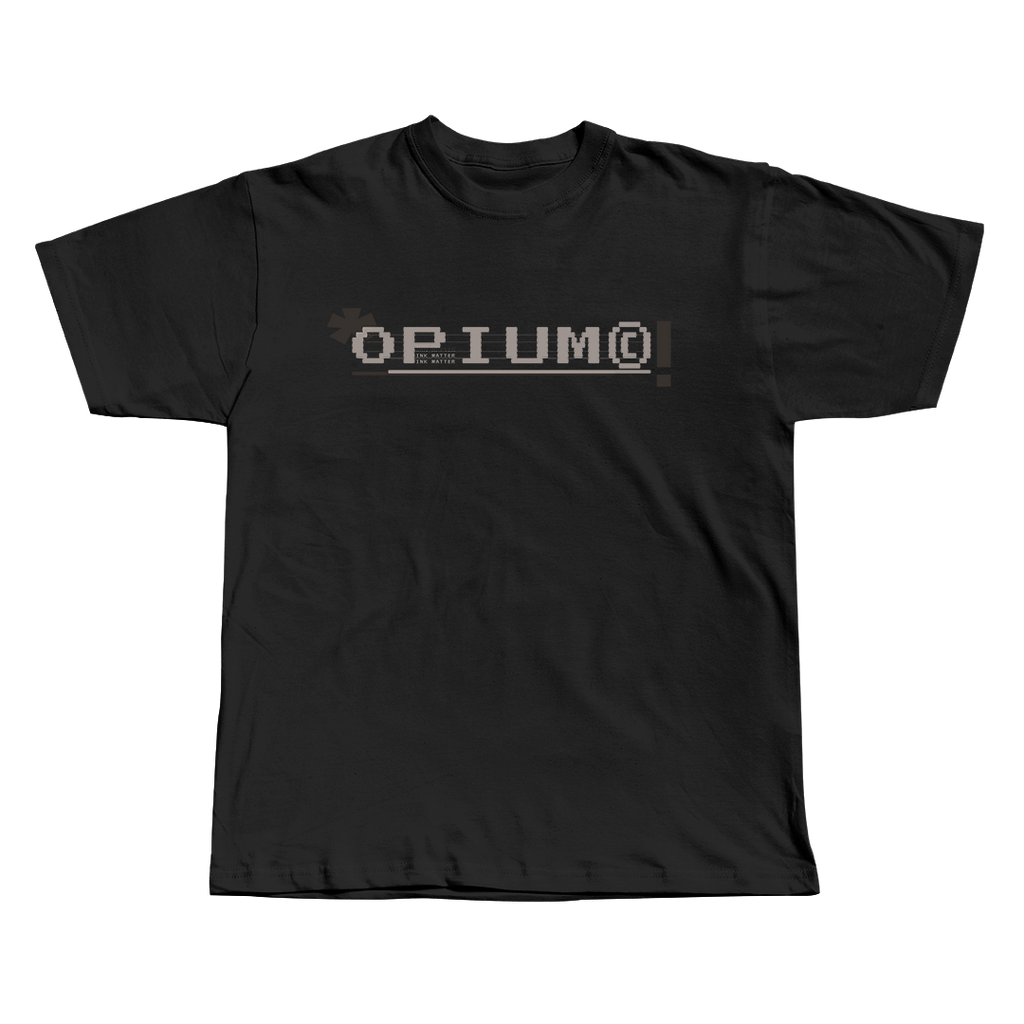 Opium oversized streetwear tee front view by Pink Matter
