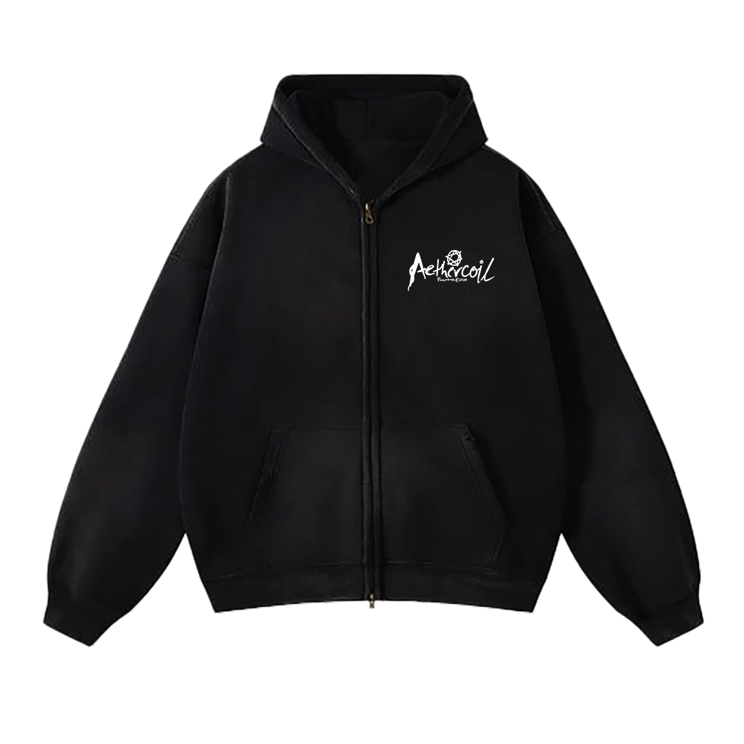 AETHERCOIL ZIP-UP HOODIE - Pink Matter
