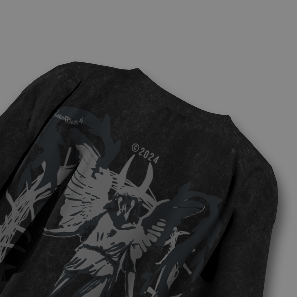 Ascendant acid washed oversized tee back view detail by Pink Matter