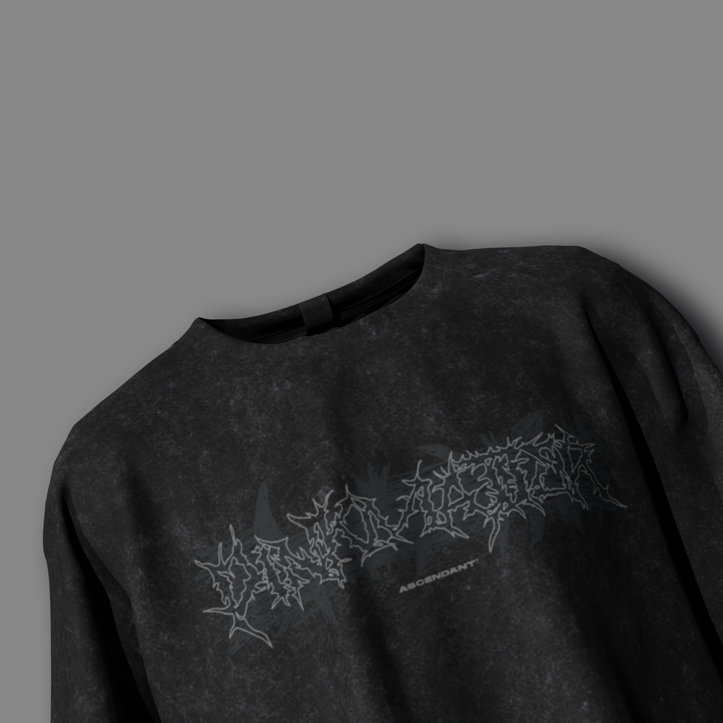 Ascendant acid washed oversized tee front view detail by Pink Matter
