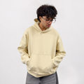 Basic Cream Hoodie – 360 GSM Oversized Front View