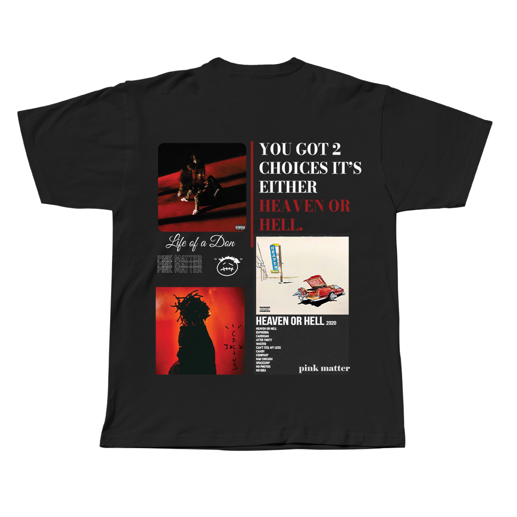 Don Toliver black oversized streetwear tee back view by Pink Matter