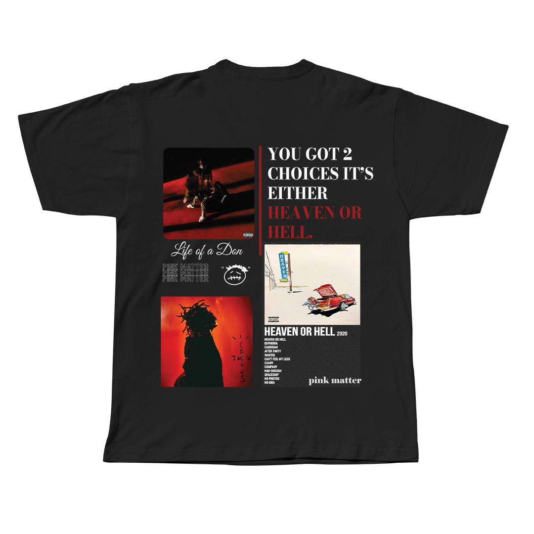 Don Toliver black oversized streetwear tee back view by Pink Matter