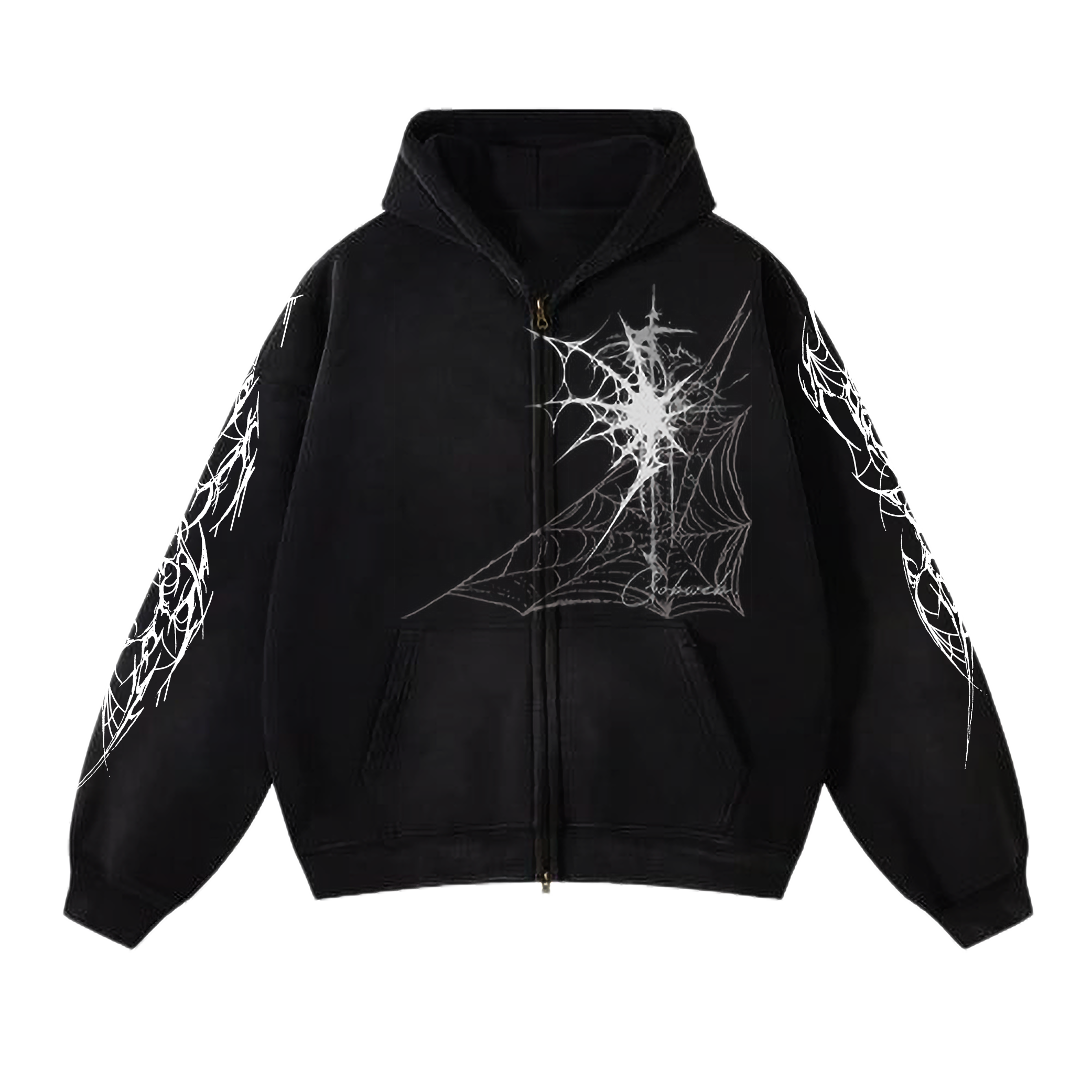 COBWEB ZIP-UP HOODIE - Pink Matter
