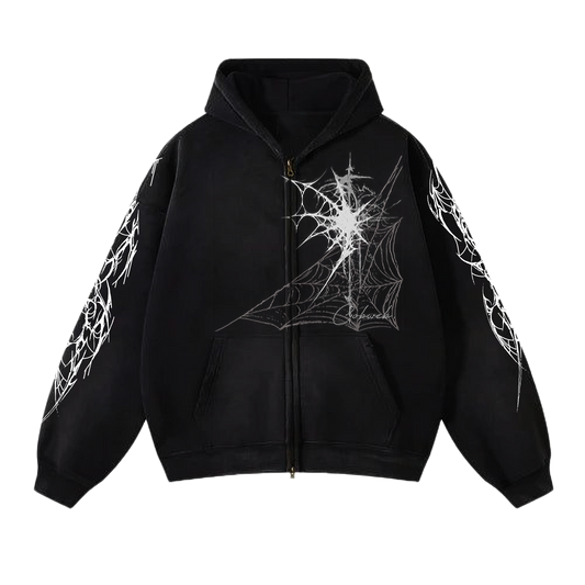 COBWEB ZIP-UP HOODIE