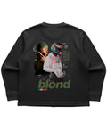 Black waffle knit oversized full-sleeve Back Design