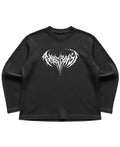 Black waffle knit oversized full-sleeve Front Design