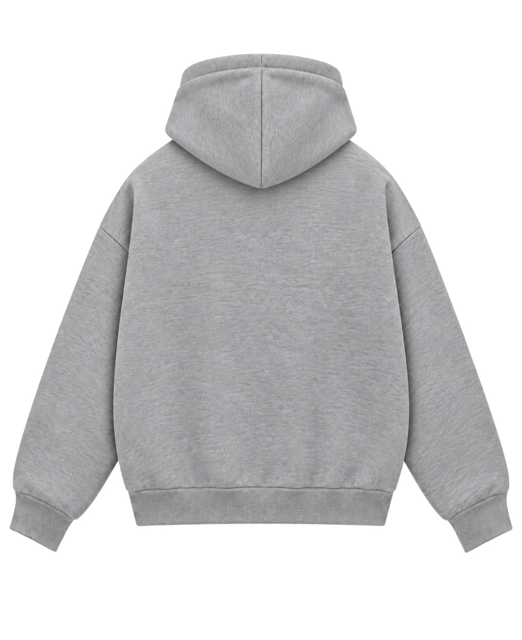 Grey Boxy Dual Zipper Hoodie Back Design