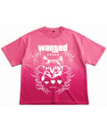 Wanted Cat sun-fade vintage streetwear tee front view by Pink Matter