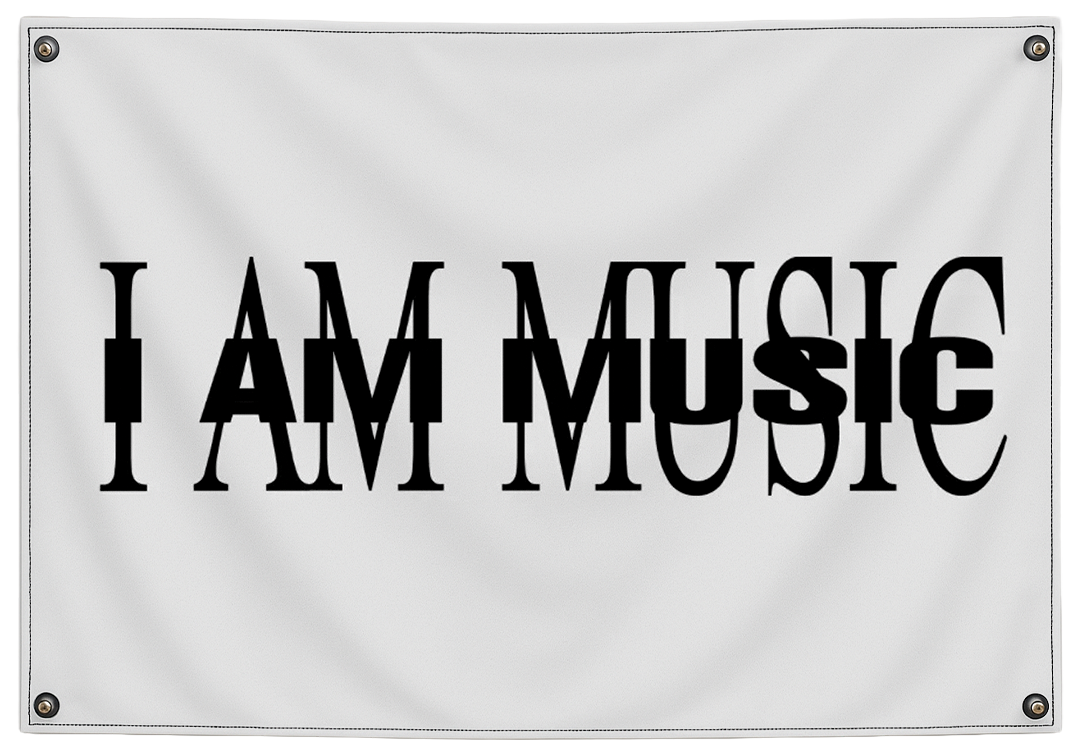 I AM MUSIC Flag - Pink Matter