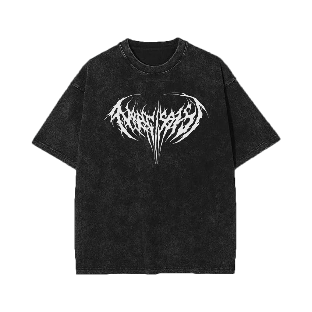 Narcissist acid washed vintage oversized streetwear tee front view by Pink Matter