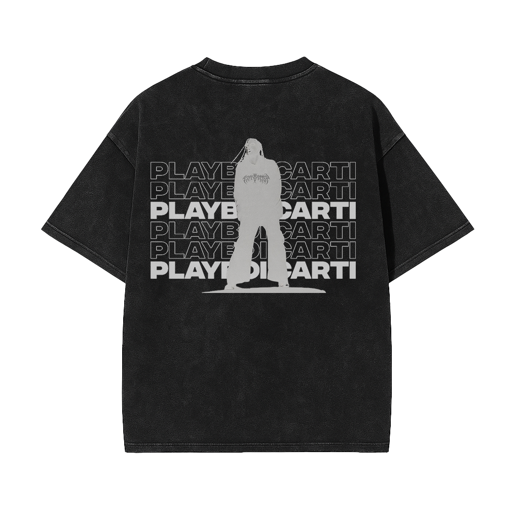 Narcissist acid washed vintage oversized streetwear tee back view by Pink Matter