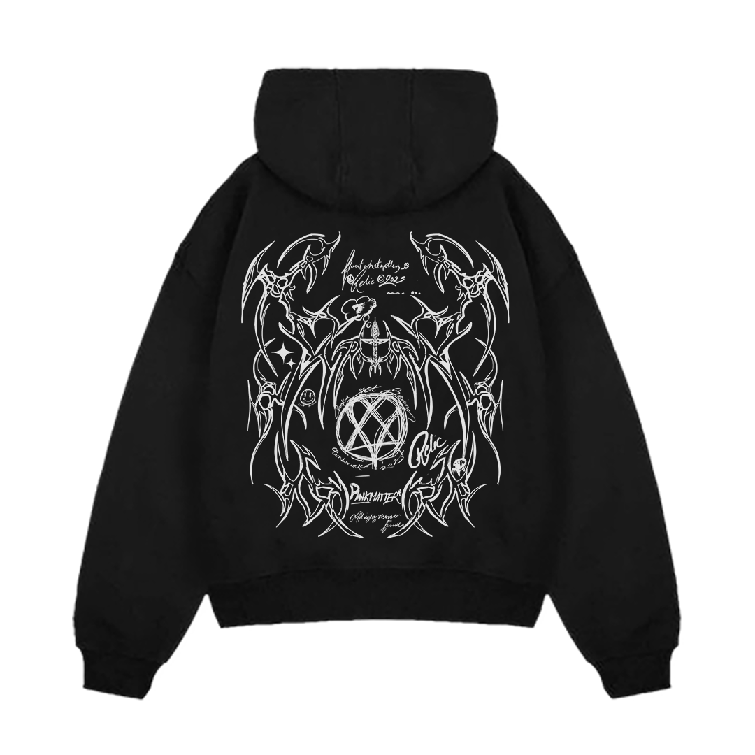 PINK RELIC ZIP-UP HOODIE - Pink Matter