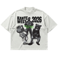 Kanye West India Tour oversized streetwear tee front view by Pink Matter